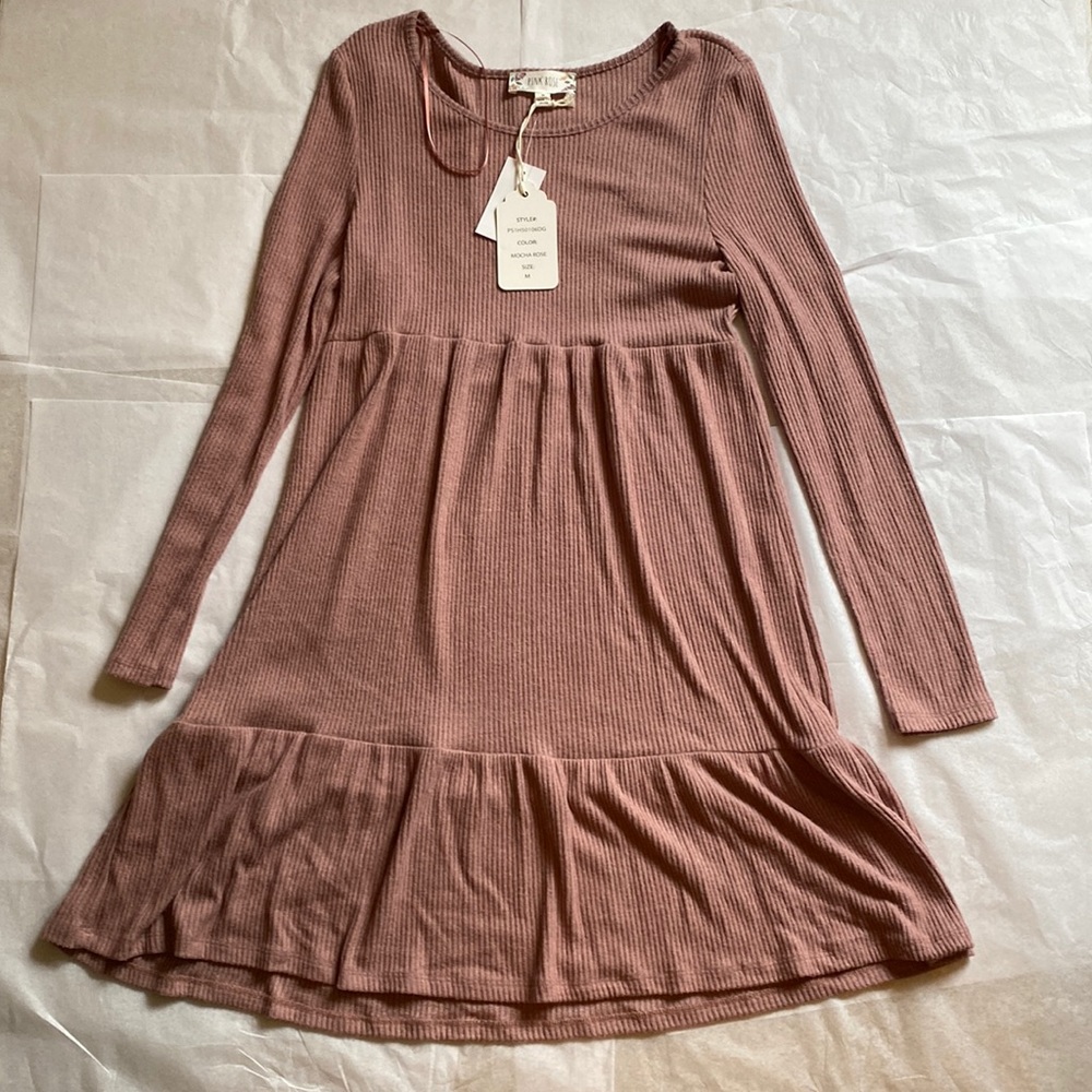 Long sleeve pink dress